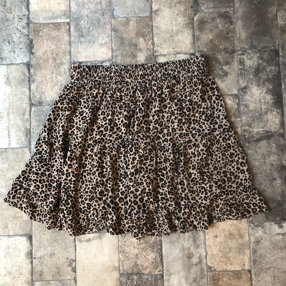 Cheetah ruffle skirt